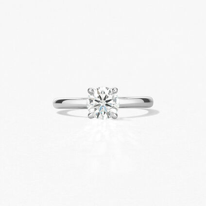 Vela Solitaire Ring with Diamond Gallery, Platinum, large