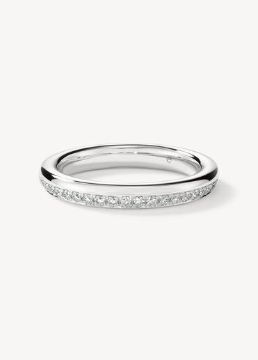 Barre Pavé Band, 18K White Gold, large