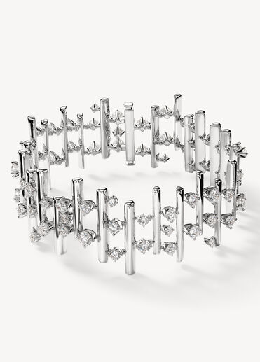 Barre Multi-Row Small Bracelet, 18K White Gold, large