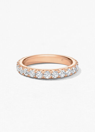 Vela French Cut Pavé Band, 18K Rose Gold, large