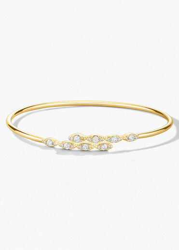 Aerial Marquise Flexi Bangle, 18K Yellow Gold, large