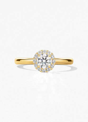 Vela Halo Ring, 18K Yellow Gold, large