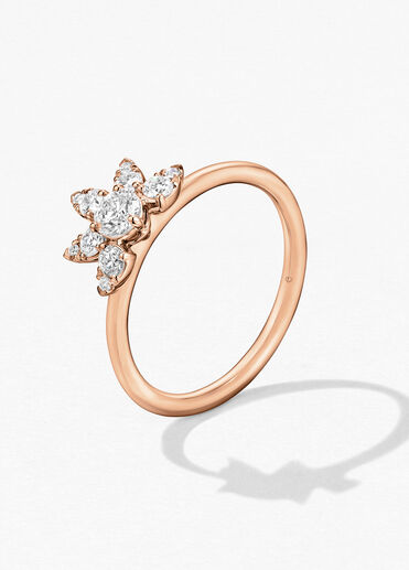 AERIAL Petite Sunburst Ring, 18K Rose Gold, large