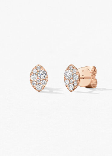 Tessa Navette Earrings, 18K Rose Gold, large