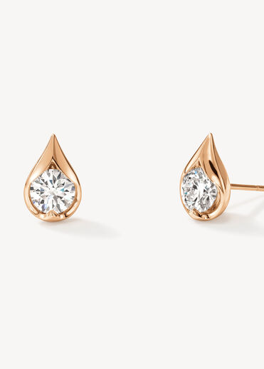 LU Droplet Studs, 18K Rose Gold, large