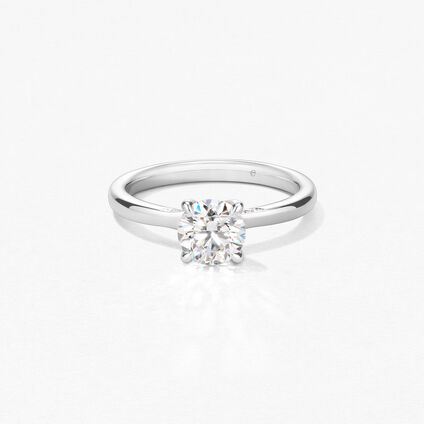 Vela Solitaire Ring with Diamond Gallery, Platinum, large