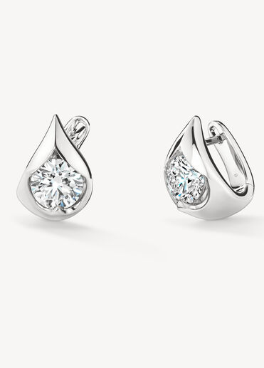 LU Droplet Huggies, 18K White Gold, large