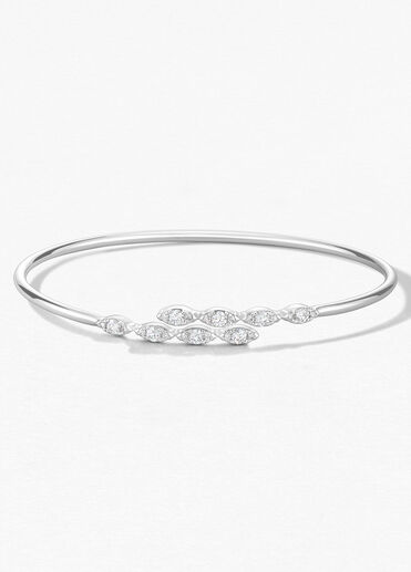 Aerial Marquise Flexi Bangle, 18K White Gold, large