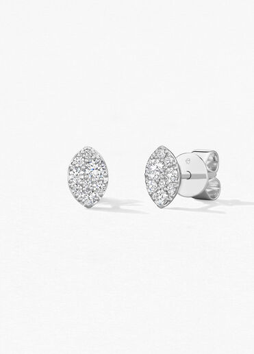 Tessa Navette Earrings, 18K White Gold, large