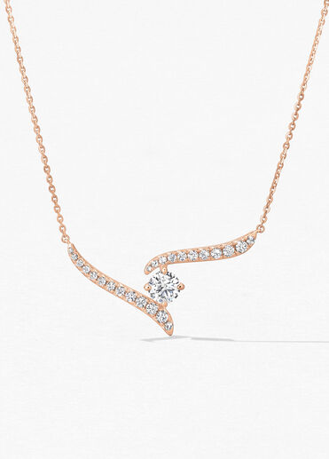 Vela Crossover Pendant, 18K Rose Gold, large