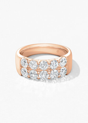 Signature Double Row Ring, 18K Rose Gold, large