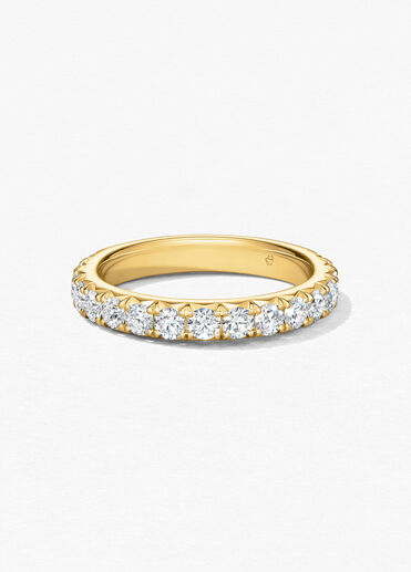 Vela French Cut Pavé Band, 18K Yellow Gold, large