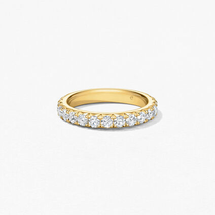 Vela French Cut Pavé Band, 18K Yellow Gold, large