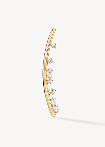 Barre Floating Diamond Brooch, 18K Yellow Gold, large