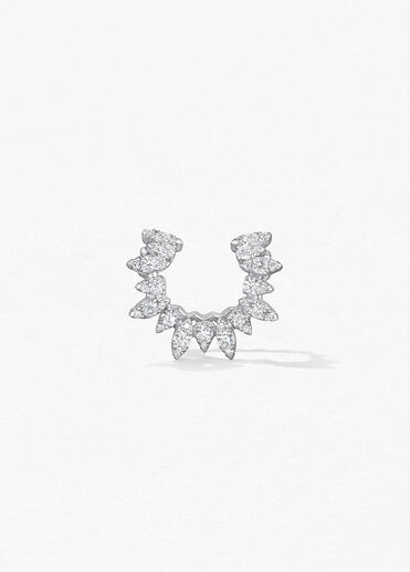 Aerial Sunburst Ear Cuff, 18K White Gold, large