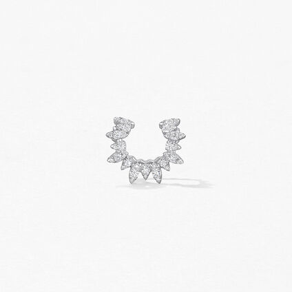 Aerial Sunburst Ear Cuff, 18K White Gold, large