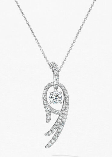 Vela Twisted Pendant, 18K White Gold, large