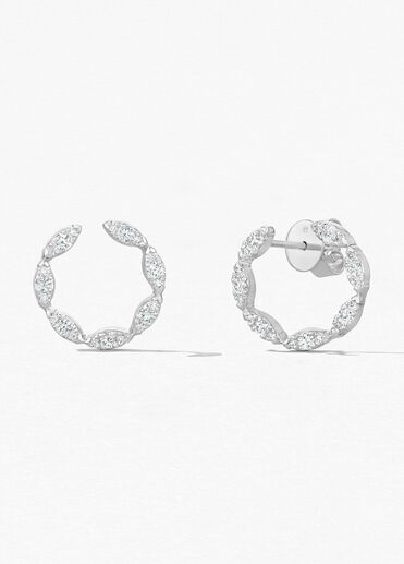 Aerial Marquise Wrap Earrings Small, 18K White Gold, large