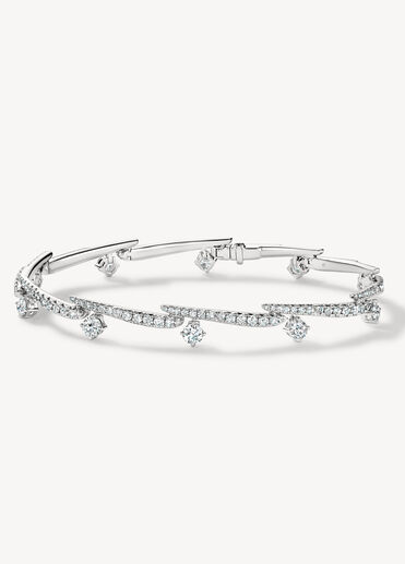 VELA Crossover Pavé Diamond Bracelet, 18K White Gold, large