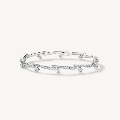 VELA Crossover Pavé Diamond Bracelet, 18K White Gold, large