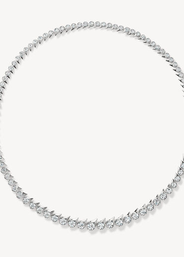 LU Droplet Graduated Necklace, 18K White Gold, large