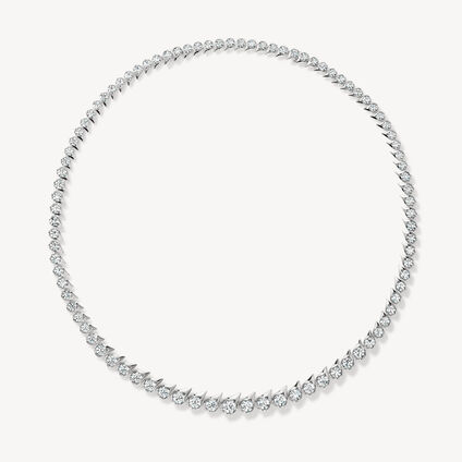 LU Droplet Graduated Necklace, 18K White Gold, large