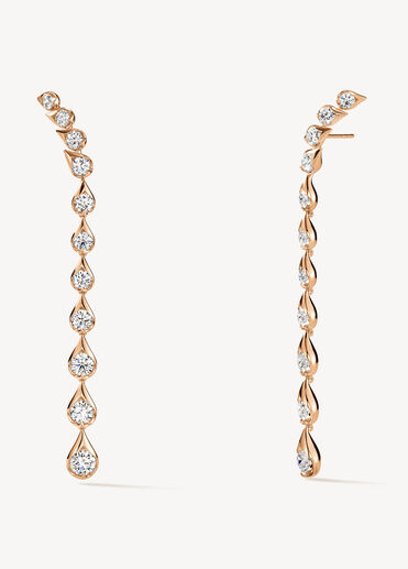 LU Droplet Stiletto Earrings, 18K Rose Gold, large