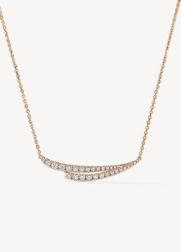 VELA French Cut Pavé Diamond Pendant Necklace, 18K Rose Gold, large