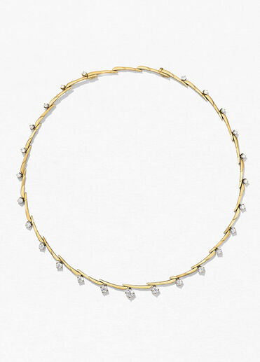 Vela Crossover Necklace, 18K Yellow Gold, large