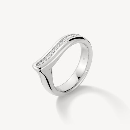 LU Diamond Band, 18K White Gold, large