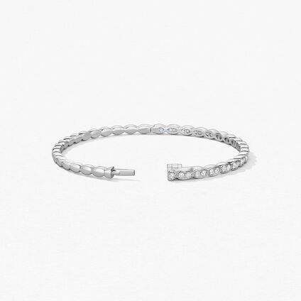 Lorelei Floral Diamond Bangle, 18K White Gold, large