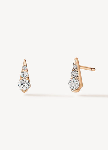 Triplicity Drop Stud Earrings, 18K Rose Gold, large