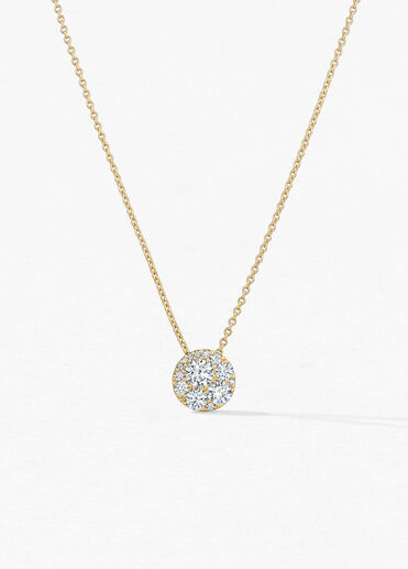 Tessa Diamond Circle Pendant, 18K 黄金, large