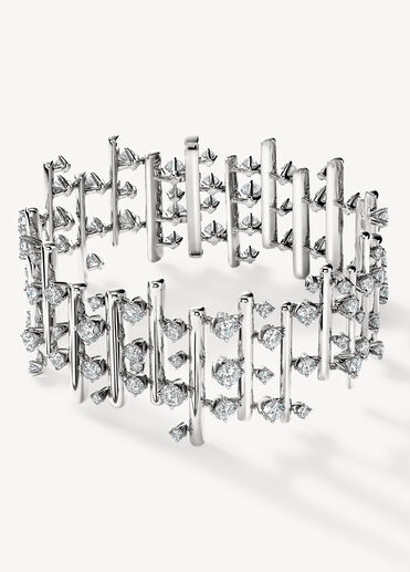 Barre Multi-Row Large Bracelet, 18K White Gold, large