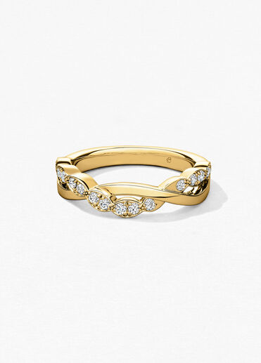 Lorelei Floral Twist Band, 18K Yellow Gold, large